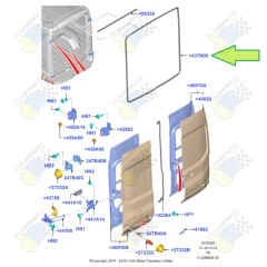Уплотнитель двери задней FORD TRANSIT 2014- (Со средней крышей)